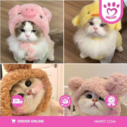 MŨ ĐAN LEN HANDMADE CUTE CHO MÈO CƯNG